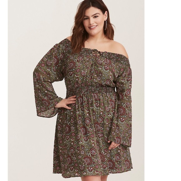 torrid Dresses & Skirts - Torrid Boho Off the Shoulder Dress